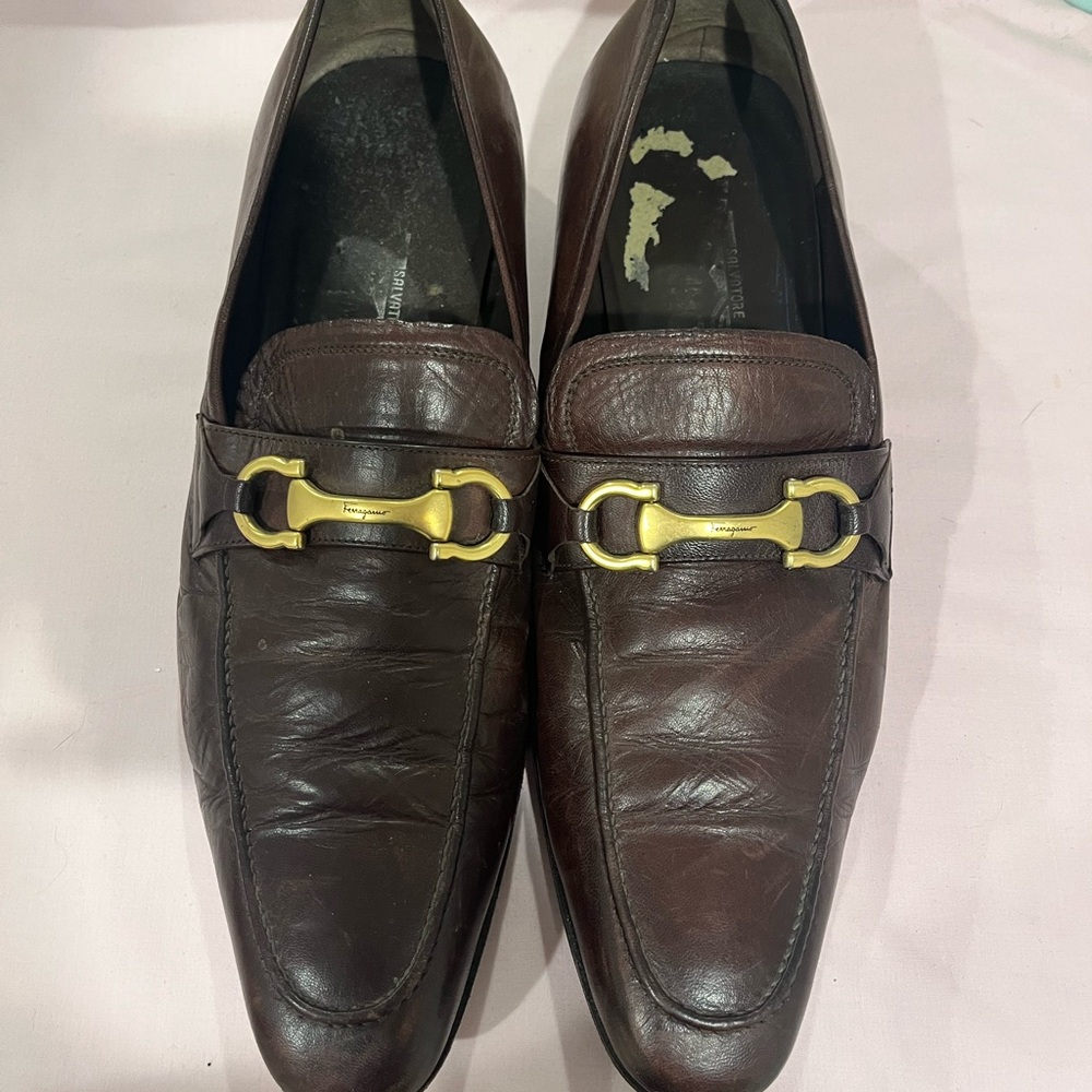 Men Ferragamo loafers size 10